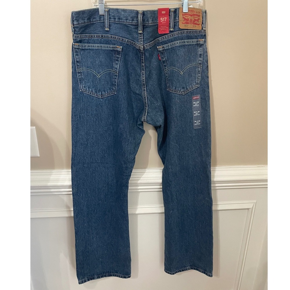 Levis 517 Bootcut Jeans Mens 36x30 Medium Wash Blue Denim NWT Western Casual